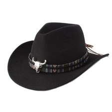 Wide Brim Wool Felt Fedora Panama Western Casual Jazz Cap Men Womens Cowboy Hats