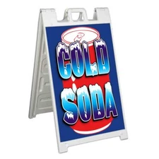 COLD SODA Signicade 24x36 Aframe Sidewalk Sign Banner Decal DRINKS BEVERAGES