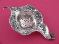 Sterling INTERNATIONAL Tea Strainer ART NOUVEAU Floral ~no mono