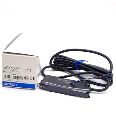 Omron E3X-HD11 Fiber Optic Amplifier Red 625nm, 12-24VDC, NPN Output, 2m Cable