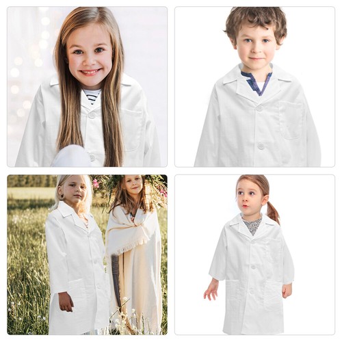 Children's Lab Coat Cosplay Scientist Clothes Kids White Work Toddler - Picture 3 of 12