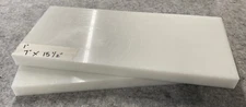 (2pc) 1” Thick NATURAL HDPE FLAT SHEET STOCK  1.000” x 7.000" x 15.500"