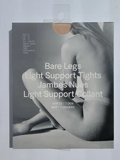 H&M Bare Legs Light Support Tights Matte Made in Italy 1 Pack Sand 7 Den Size S