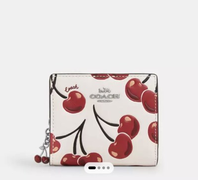 NWT Coach Snap Wallet With Cherry Print CZ618 🍒 | eBay