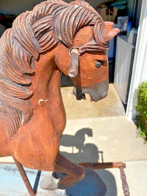木製馬のモデル人形 1930s Antique wooden rocking horse ( 23”x 32”) | eBay