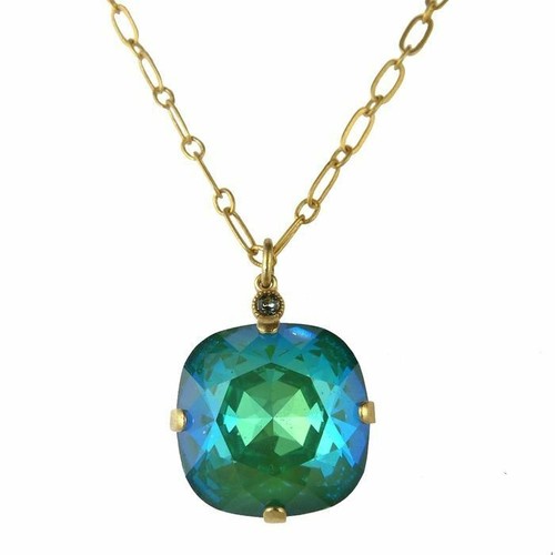 La Vie Parisienne Gold Crystal Necklace Mermaid Purple Blue Ruby1472G Popesco - Picture 6 of 12