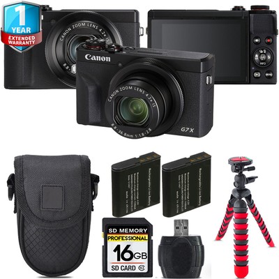 Canon PowerShot G7 X Mark III (Black)+ Extra Battery +1 Yr Warranty + Case -16GB