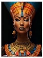 Beautiful Kemetian-Egyptian Queen Print- 18x24  Art by Faheem