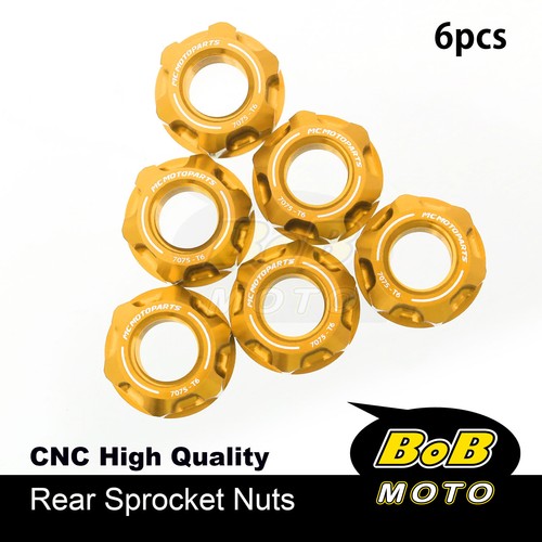 Red SPOKE6 M10 Rear Sprocket Nuts For Ducati Monster 821 15-20 15 16 17 18 19 20 - Foto 3 di 12
