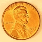 1957 D Lincoln Wheat Cent #6 C AU Real Eye Appel Coin