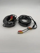 2X  100ft Video/power Cable Bnc DC Security Camera RCA Dvr Cord For CCTV Black