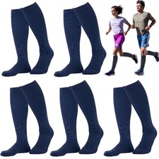 5Pairs Compression Socks 20-30mmHg Graduated Support Men Women S-XXL Dark Blue