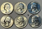 Lot of (6) 90% Silver Washington Quarters 1962 P  [1]