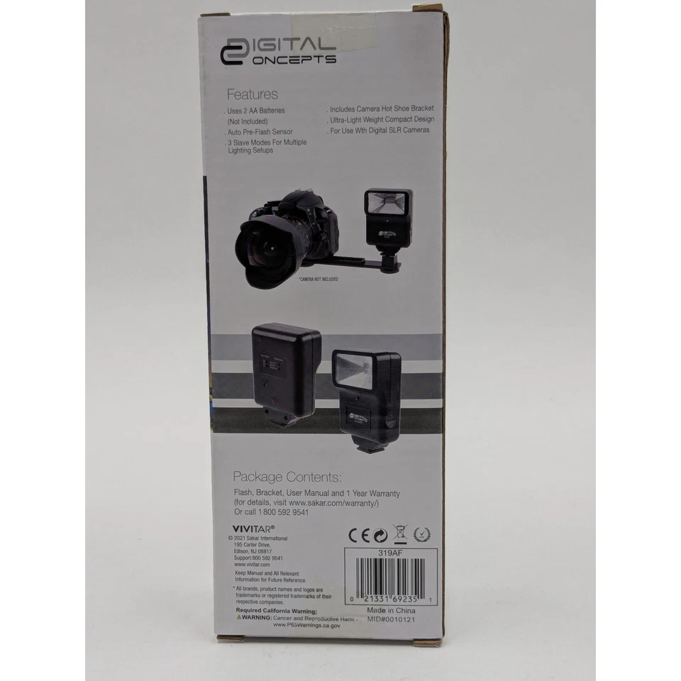 Digital Concepts Digital Slave Flash 319AF Compact Light Camera Photography - Image 2 of 4