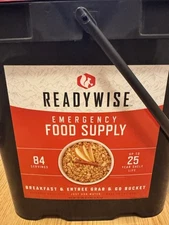 Ready Wise 84 Serving Emergency Food Bucket Grab & Go 25 Year Shelf Durable New