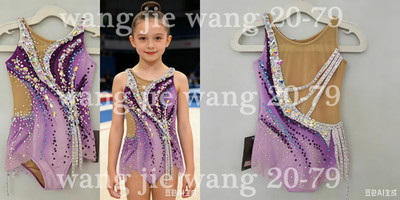 Rhythmic Gymnastics Leotards Artistic Gymnastics Leotards Jeweled purple