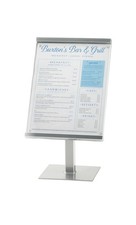 Cal-Mil 1153-15-74 One By One 8.75" x 8.75" x 15.5"H Silver Metal Sign Stand