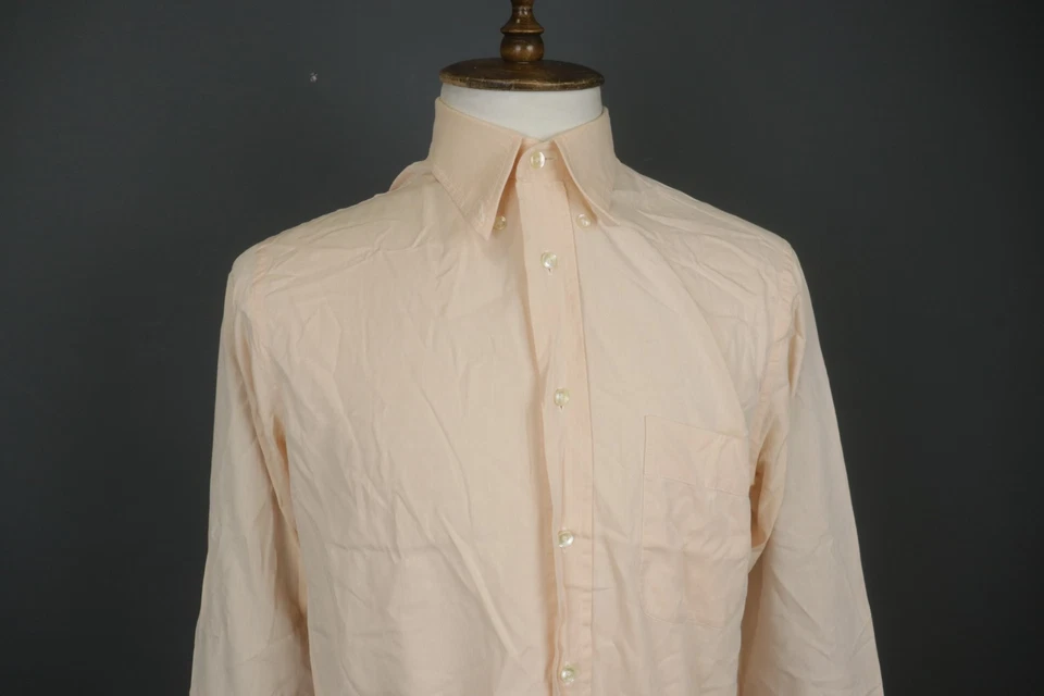 Van Laack Terry Peach Cotton Long Sleeve Collared Button Up Dress Shirt Size 40 - Image 2 of 4