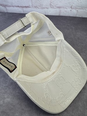 Gucci Embossed Mesh Gg Cream Cap Hat Medium | eBay
