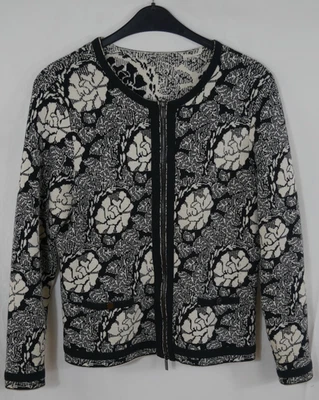 PETER HAHN 60% SEIDE 10% MERINOWOLLE 30% BAUMWOLLE Luxus Strickjacke Größe 40/42 - Bild 1 von 4