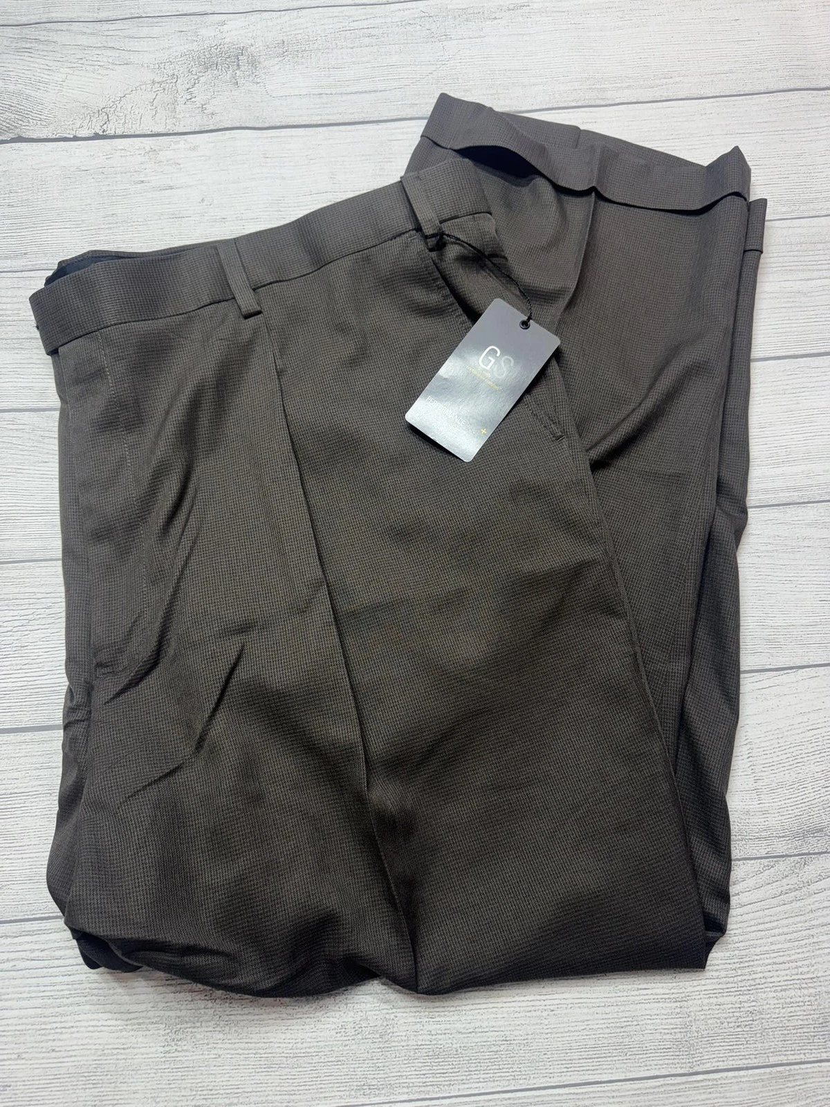 GS Performance Pant+ Pants Mens 54x30 Brown Dress Stretch Comfort Quick Dry
