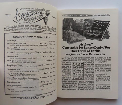 Oriental Stories Volume I #05 Summer 1931 Pulp - Adventure House Replica PB 2022 - Picture 4 of 5