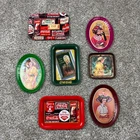 Lot 7 Vintage Coca Cola Miniature Metal and Plastic Trays 7" Coke Collectibles