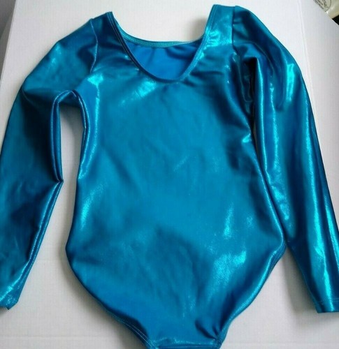  Leotardo de gimnasia azul metálico S para niñas - Imagen 3 de 5
