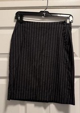 Esprit Pinstripe Button Skirt Sz 3/4   Chic Vintage Officewe