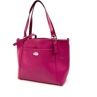 Coach Crossgrain Leather Pocket Tote F34497 Cranberry | eBay