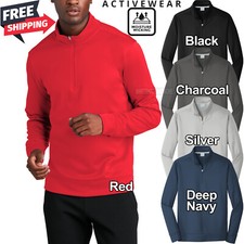 Mens Dri Fit Moisture Wicking Fleece 1/4 Zip Pullover Sweatshirt Workout S-4XL