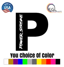 Pair Powerstroke Decal 11" P Back Window Sticker Diesel X2 power stroke yee yee