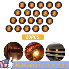 20pc 3/4" Round Amber LED Signal Trailer Clearance Side Marker Light -DOT P2PC
