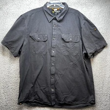 Hawx Work Gear Shirt Men’s XL Black Utility Button Down Short Sleeve Durable 