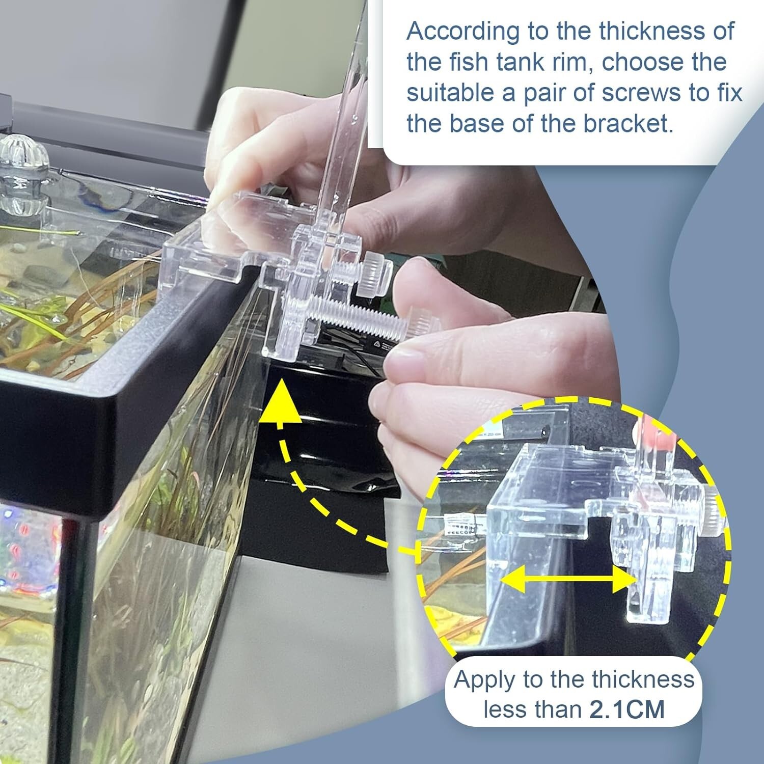 Aquarium Light Riser Clear Acrylic Fish Tank LED Stand 2pcs Width