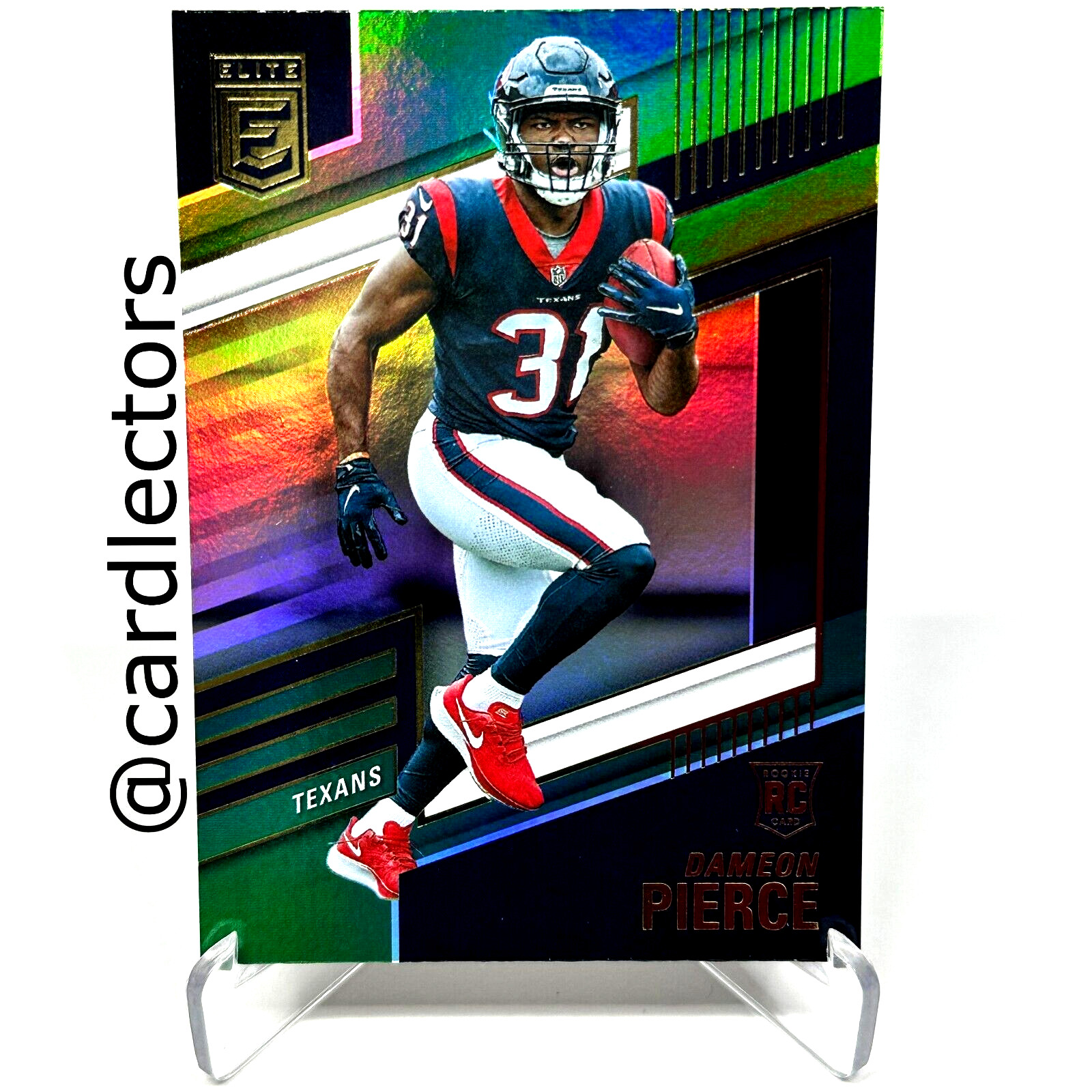 2022 Panini Donruss Elite Football DAMEON PIERCE #161 RC Green Parallel TEXANS
