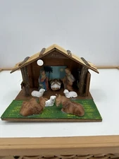 VTG Nativity MUSIC BOX Manger Jesus Fixed Pieces Fold Down JAPAN RARE