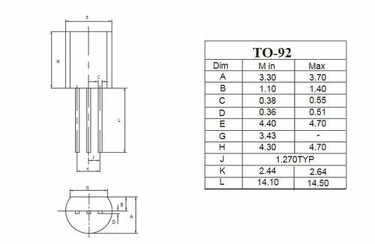 Chanzon 100 Stück 2N5551 NPN-Transistor TO-92 –  Produktbild-Vorschau 3