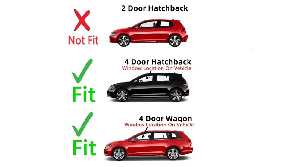 Fits 2015-2021 Volkswagen Golf 4 DR Driver Left Side Front Door Window Glass - Imagem 3 de 4