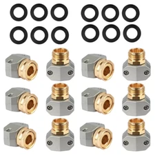 6 Set 3/4'' 5/8'' Brass Water Hose Pipe Repair Kit Male Female Garden Connector