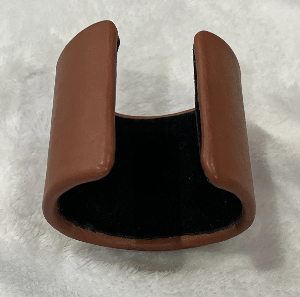 LEATHER CUFF  BRACELET WITH SNAKE  Brown By Eva Jeanbart LoRenzotti V Collection - Image 2 of 4