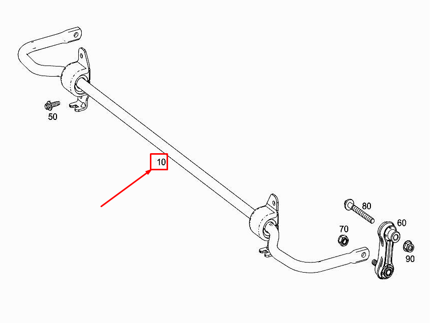 Neu MERCEDES-BENZ A W177 Stabilisator hinten A2473202300 Original