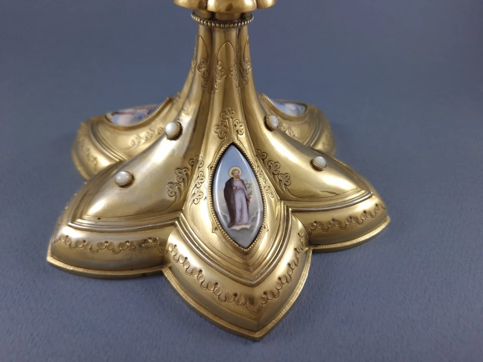 Calice en vermeil et émail Argent massif - Photo 4/4