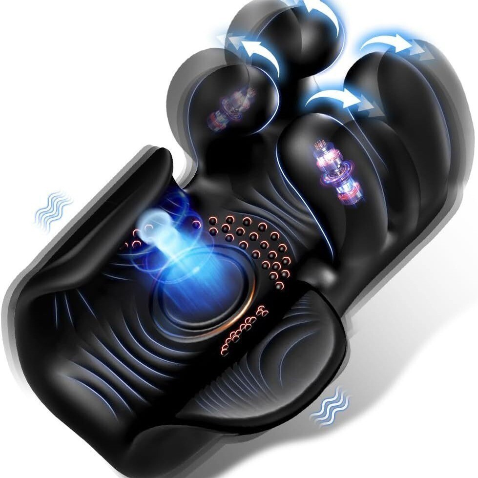 Hands-Free Automatic Male Masturbator with Finger Kneading & Tapping Pleasure