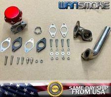 38mm External Wastegate 14PSI Turbo 2 Bolt Tial Style Dump Tube+Elbow Adapter RD