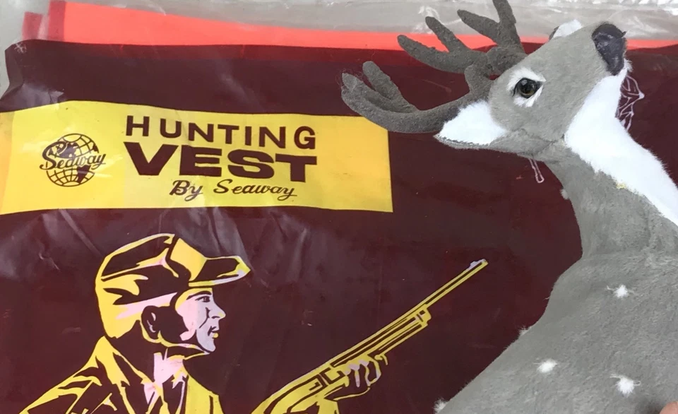 SEAWAY Vintage Hunting Vest Large High Visibility Fluorescent Orange Adjustable - Image 3 of 4