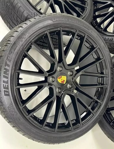 (4) 22x10 PORSCHE GLOSS BLACK WHEELS RIMS TIRES CAYENNE TURBO TOUAREG SPORT 4S - Picture 4 of 5