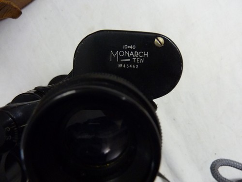 KERSHAW Binoculars Monarch 10 x 40 Coated Extra Wide Angle with Leather Case - Picture 2 of 9