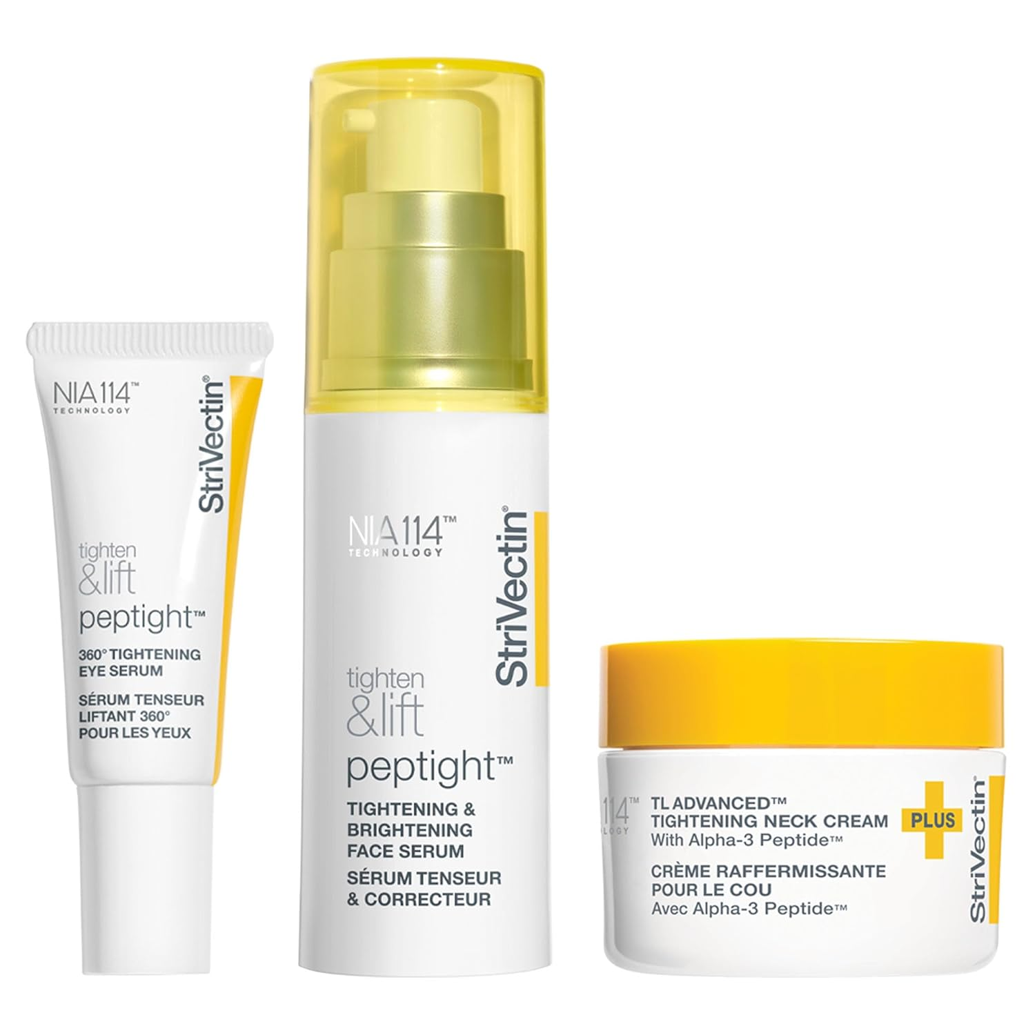 Tighten and Lift Power Starters Trio Kit, 3 Piece Peptide Kit for Face, Eyes and