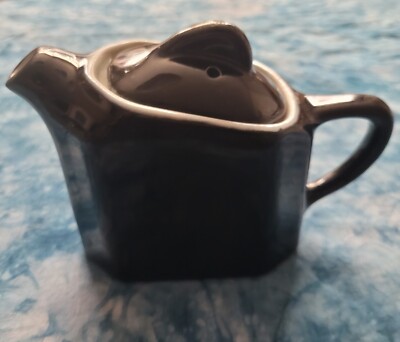 Hall MCM  Glossy Black Tea-for-Two Snub Nosed Individual Tea Pot
